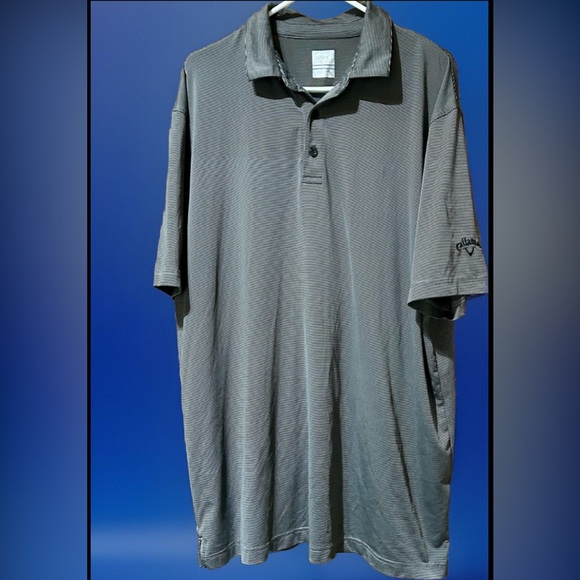 Callaway Mens Opti Dri Golf Polo Golf Shirt Size XL Gray Striped Short Sleeve - Picture 1 of 7